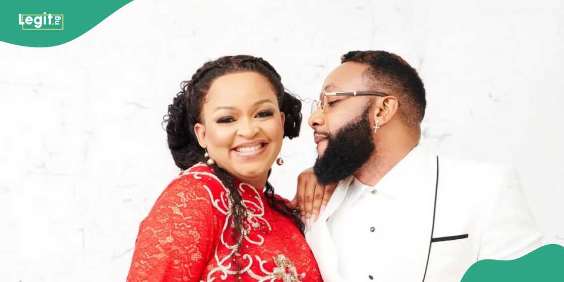 Kcee reacts to wife's post as they mark wedding anniversary with lovely picture. Kcee reacts to wife's post as they mark wedding anniversary with lovely picture.