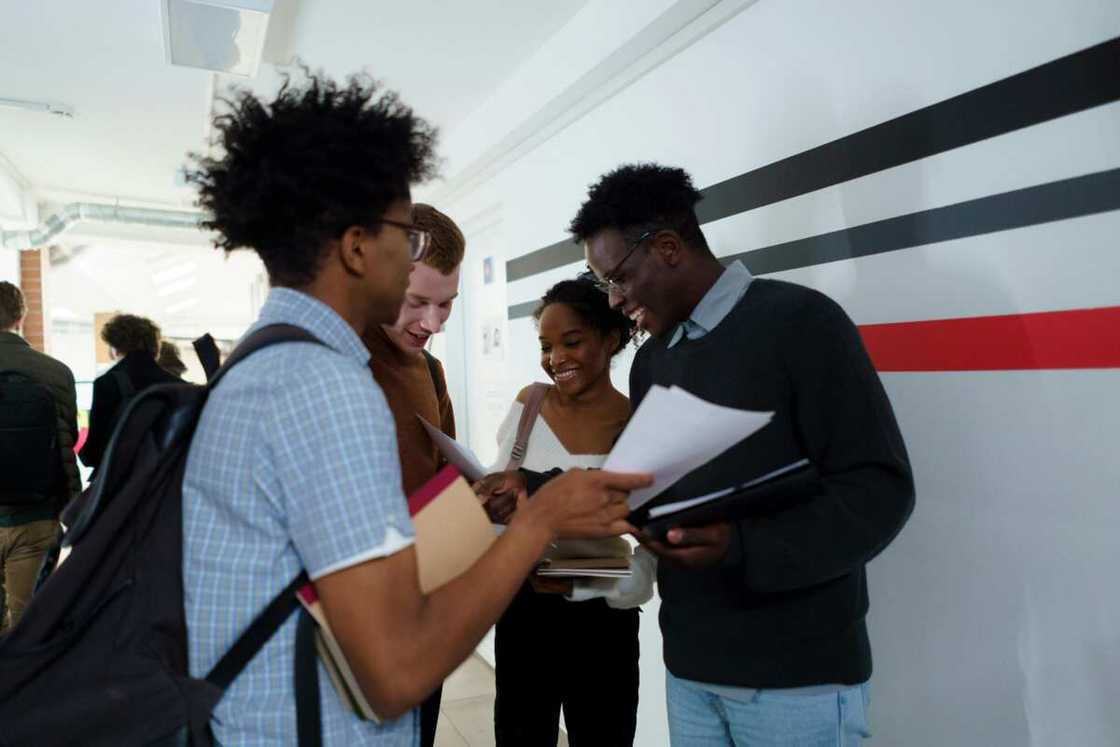 Students in a Hallway