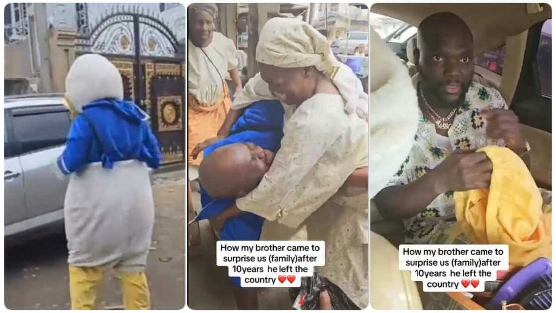 Photo of Nigerian man surprising family Photo of Nigerian man surprising family