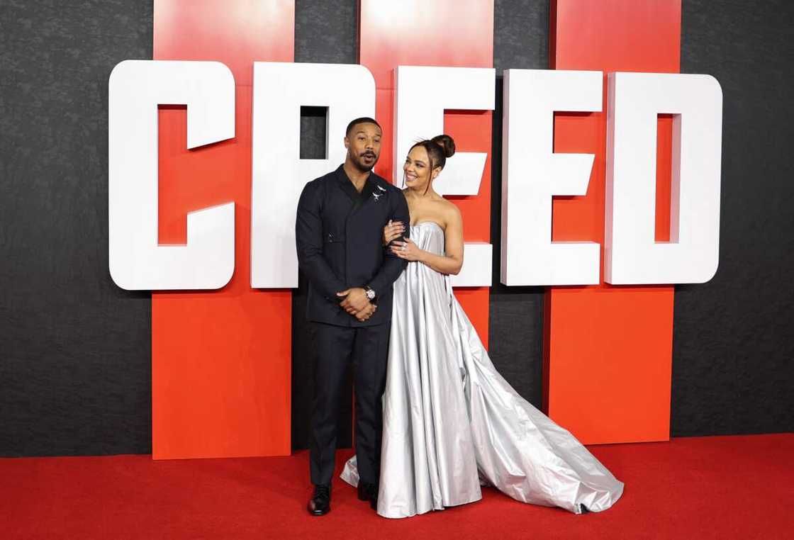 michael b. jordan and tessa thompson michael b. jordan and tessa thompson