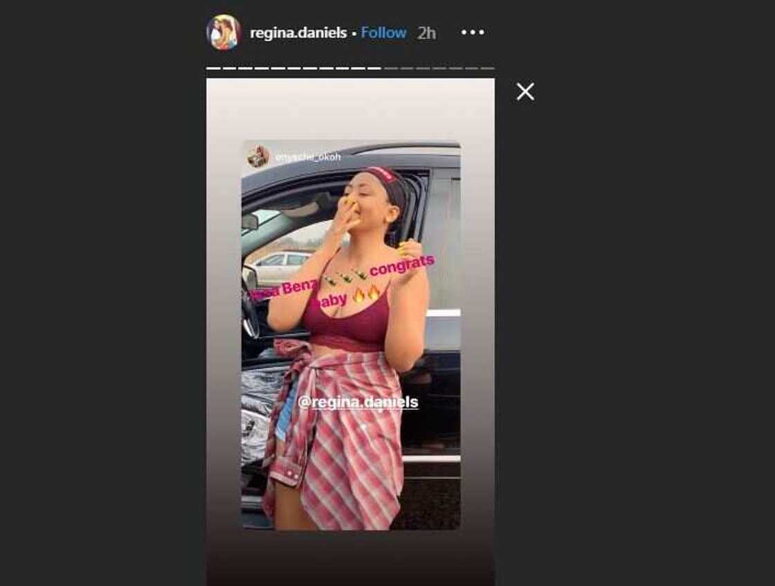 Teenage actress Regina Daniels acquires multi-million naira Benz