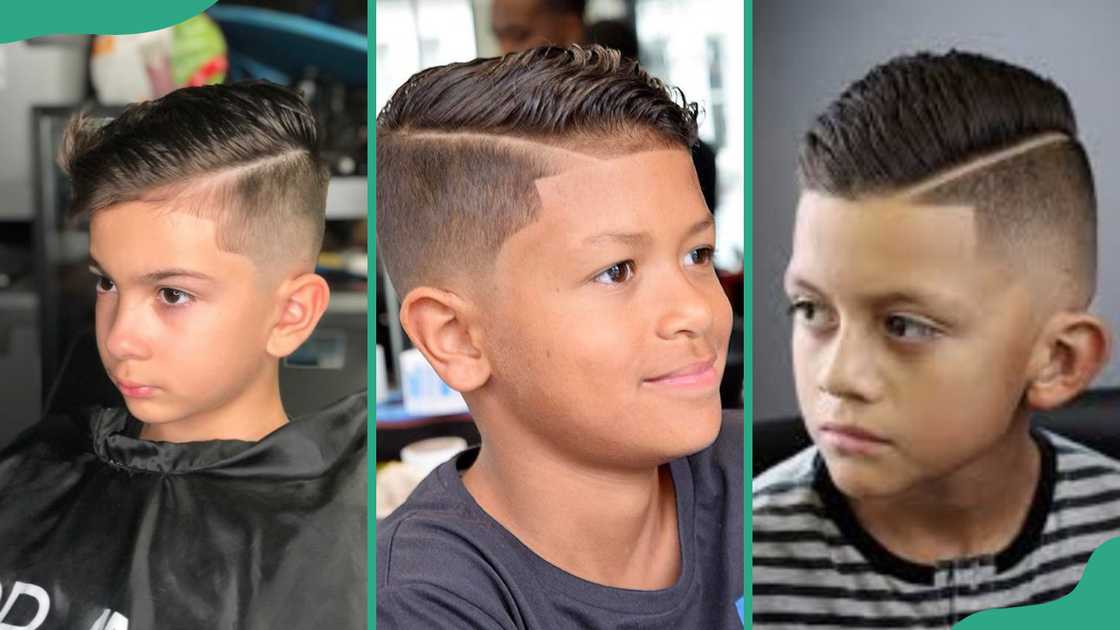 Side-swept hair and fade Side-swept hair and fade