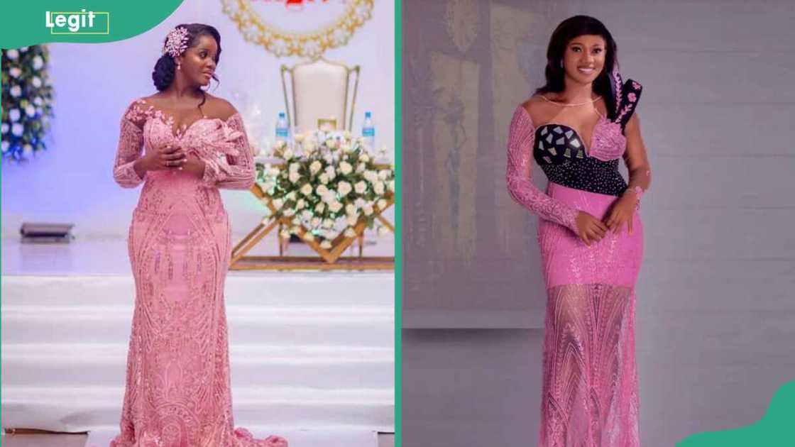Ladies in blush pink sequence gowns Ladies in blush pink sequence gowns