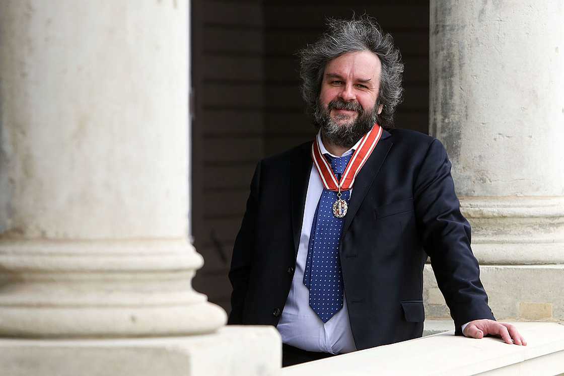 Film producer Peter Jackson smiles after receiving an award Film producer Peter Jackson smiles after receiving an award