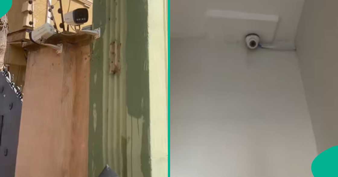 A university student showcases many CCTV cameras installed in her home. A university student showcases many CCTV cameras installed in her home.