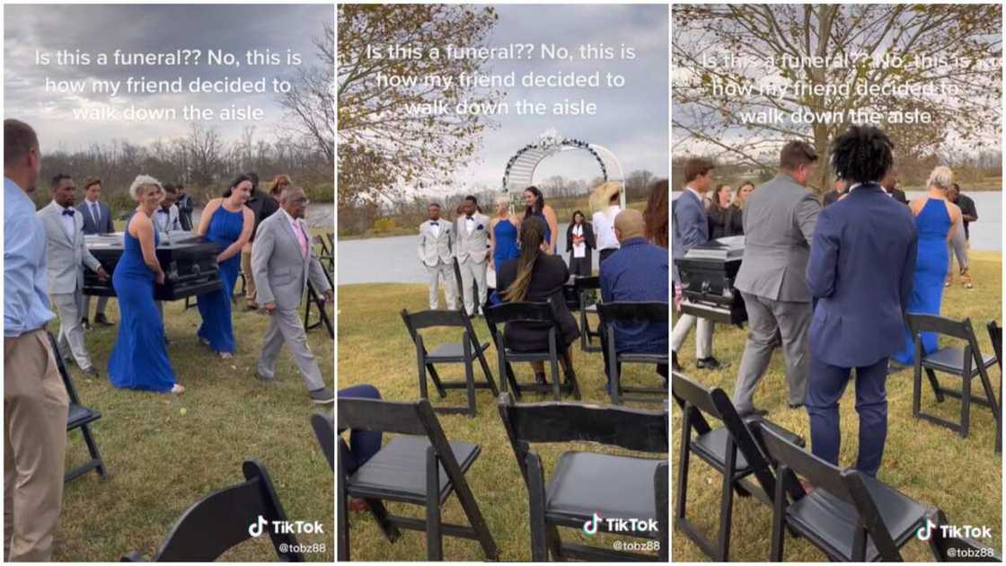 Gothic wedding ideas/groom arrived in a casket. Gothic wedding ideas/groom arrived in a casket.