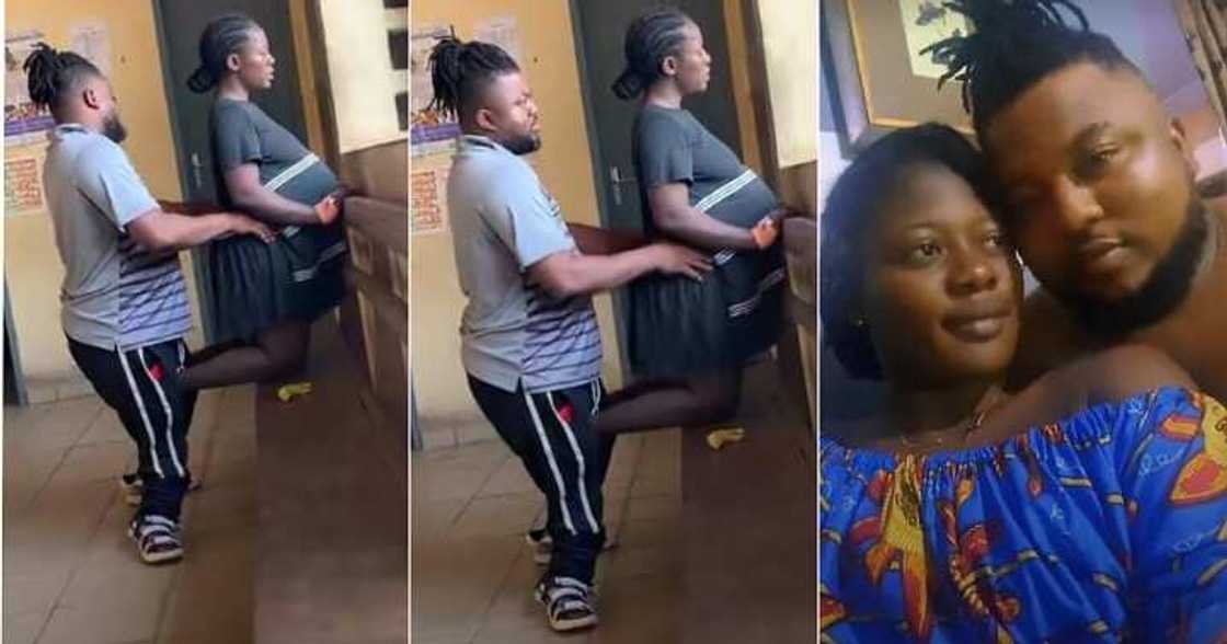 Pregnant woman shares video of husband massaging her waist