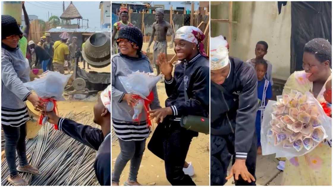 The people he gave money were happy with him. The people he gave money were happy with him.