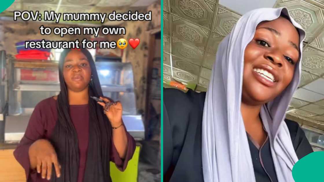 Lady flaunts restaurant mum opened for her, begs people to patronise her