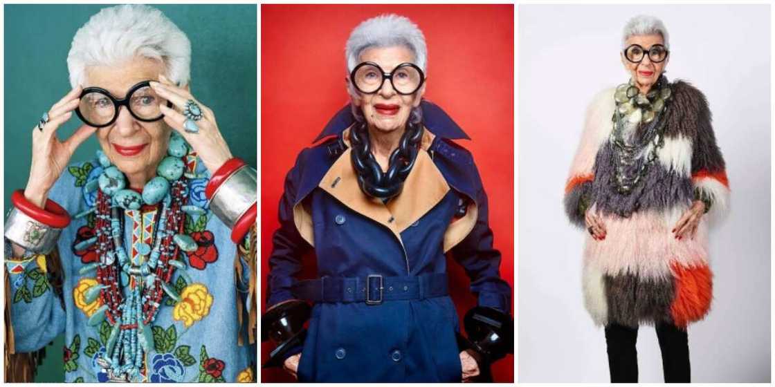 Photos of American fashion icon, Iris Apfel. Photos of American fashion icon, Iris Apfel.