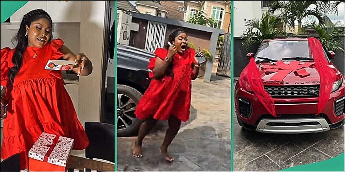 Nigerian woman gets her dream car from lover Nigerian woman gets her dream car from lover