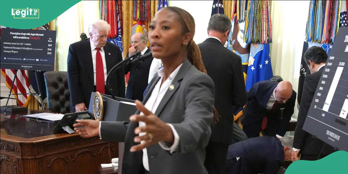 Journalists were ushered out of the Oval office after man collapses.