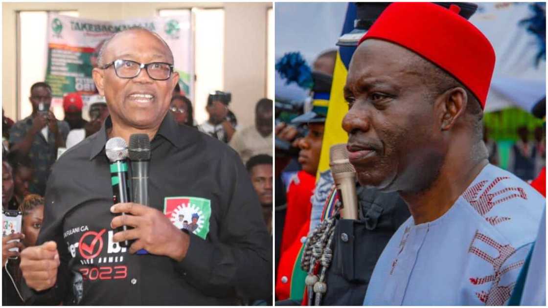 Peter Obi, Charles Soludo, Anambra state, Campaign Billboards, political adverts, Labour Party, 2023 presidential election Peter Obi, Charles Soludo, Anambra state, Campaign Billboards, political adverts, Labour Party, 2023 presidential election