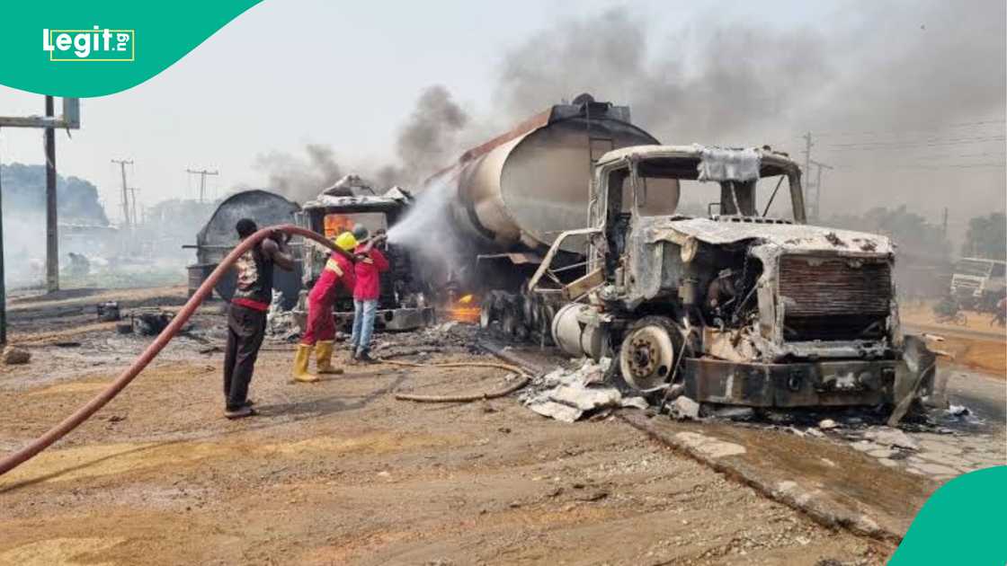 Petroleum tanker catches fire in Ibadan Petroleum tanker catches fire in Ibadan