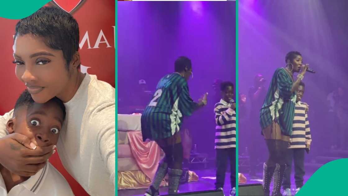 Tiwa Savage son rap on stage London concert Tiwa Savage son rap on stage London concert