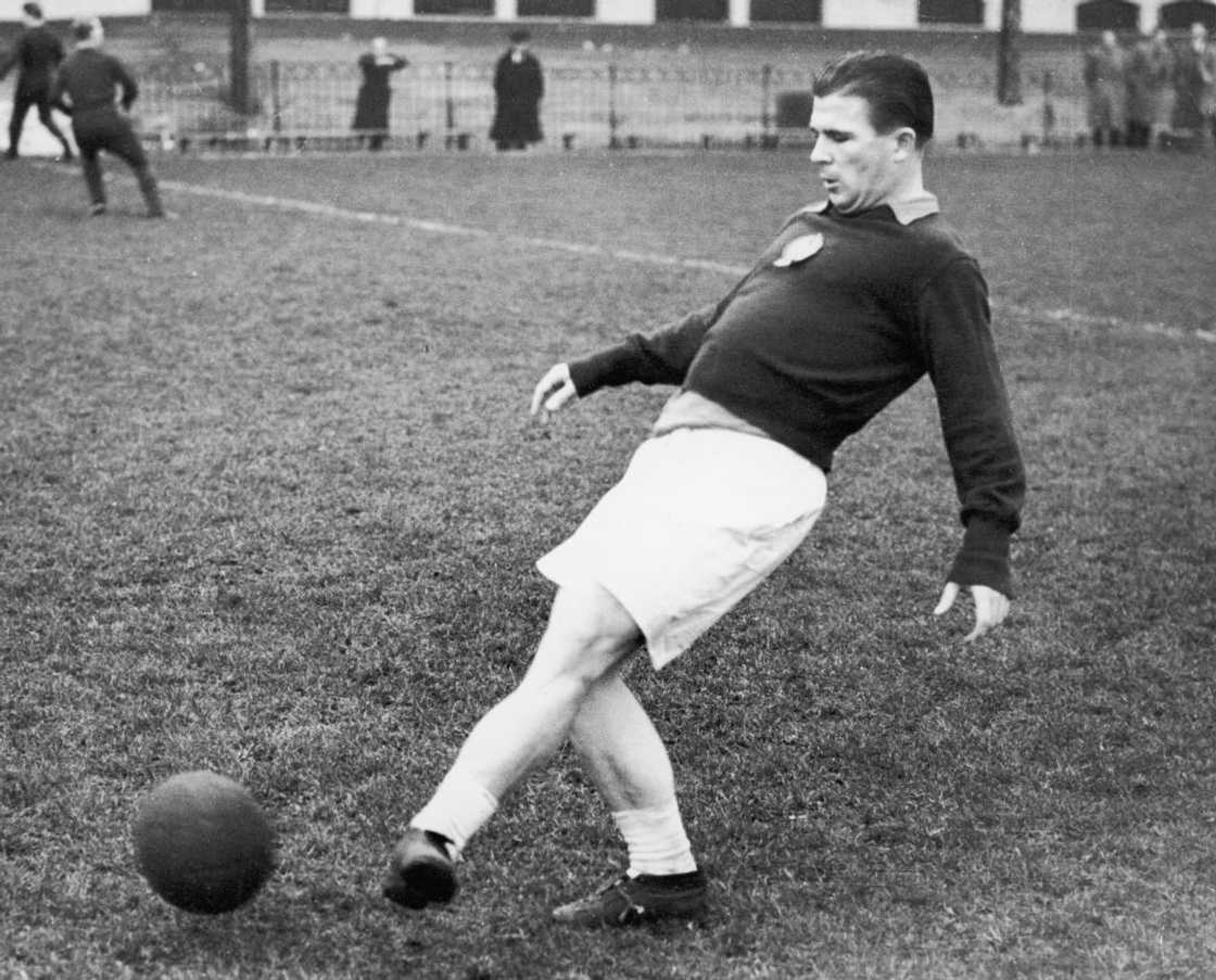 Ferenc Puskás in training at Craven Cottage, the Fulham FC ground