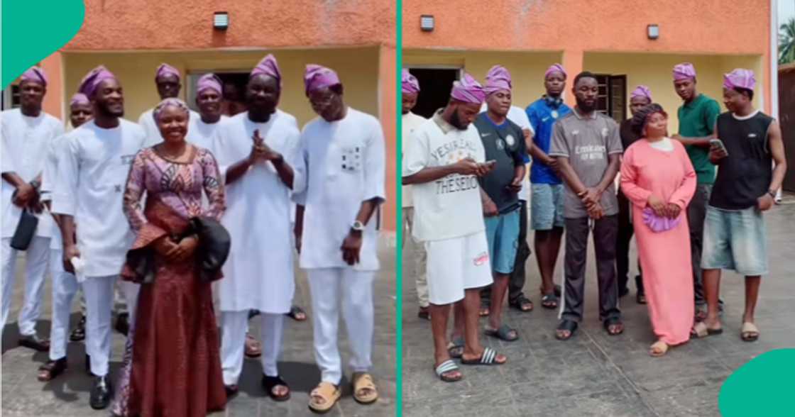 Nigerian lady proudly shows off her nine brothers. Nigerian lady shows off her nine brothers, says she's the only daughter. Photo credit: @julietblessing89/TikTok.