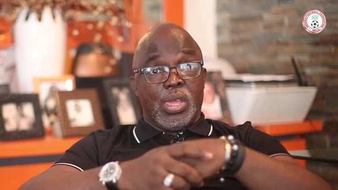 The Nigeria Football Federation (NFF) President, Amaju Pinnick, President Muhammadu Buhari, Super Eagles, Joseph Yobo, Emmanuel Amuneke The Nigeria Football Federation (NFF) President, Amaju Pinnick, President Muhammadu Buhari, Super Eagles, Joseph Yobo, Emmanuel Amuneke