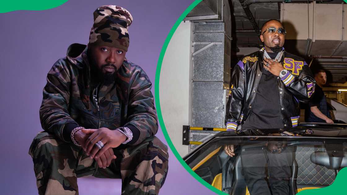 Ice Prince sitting in combat-style clothes and inside a luxurious vehicle Ice Prince sitting in combat-style clothes and inside a luxurious vehicle