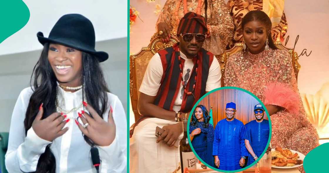 2Baba and Natasha Osawaru meet Nasarawa governor Abdullahi Sule in Abuja.