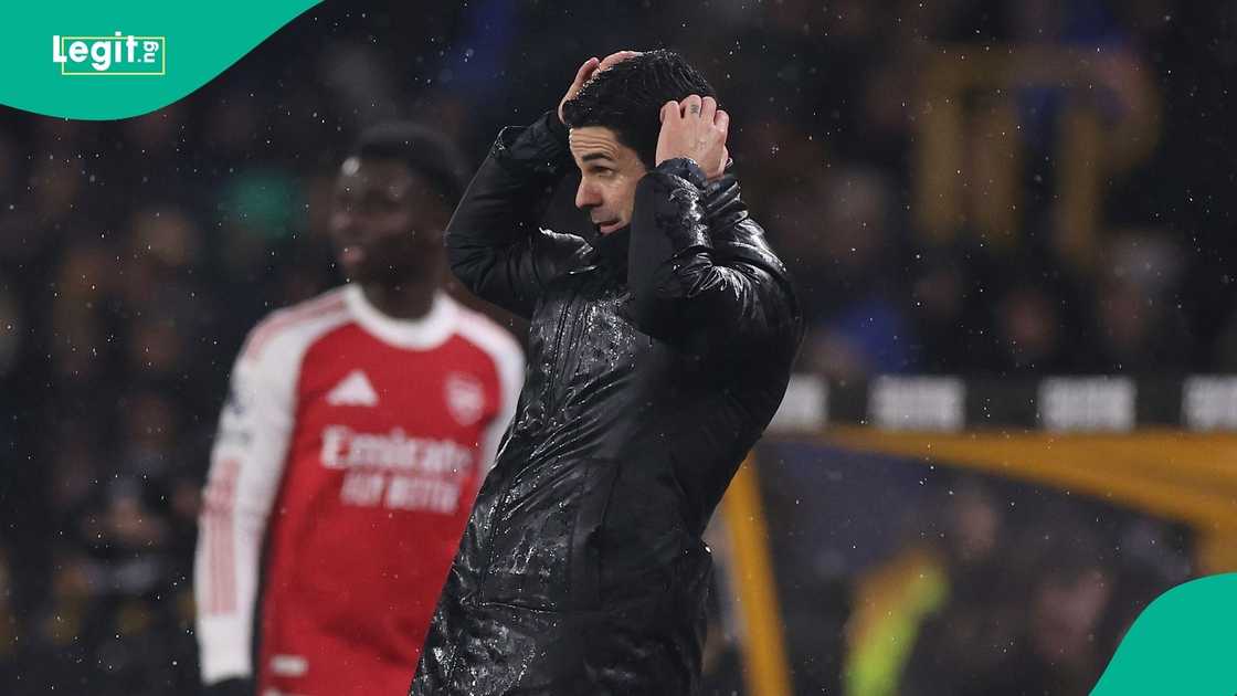 Mikel Arteta, Jurrien Timber, Mikel Merino, West Ham, Premier League, Football. Mikel Arteta, Jurrien Timber, Mikel Merino, West Ham, Premier League, Football.