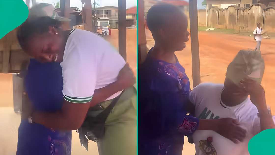 Corps member hugs grandma after NYSC