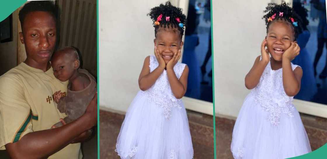 Man shares glowing transformation of a baby he picked by the roadside. Man shares glowing transformation of a baby he picked by the roadside.