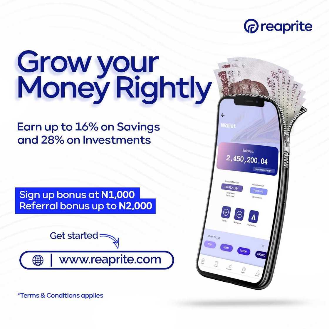 Reaprite: Your seamless savings and investment platform