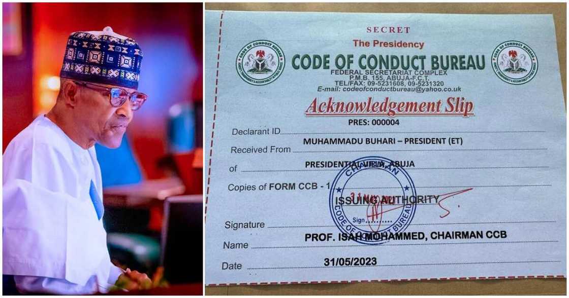President Buhari/assets declaration form President Buhari/assets declaration form