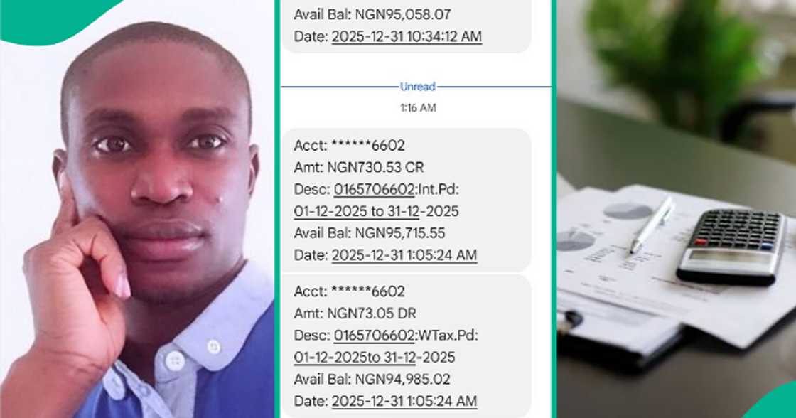 Man displays the amount that his bank deducted from his account.