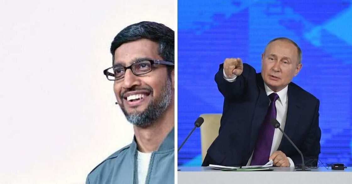 Google CEO, Sunda Pichai and Russia President, Vladimir Putin Google CEO, Sunda Pichai and Russia President, Vladimir Putin
