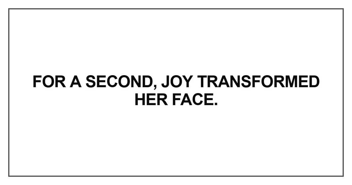For a second, joy transformed
