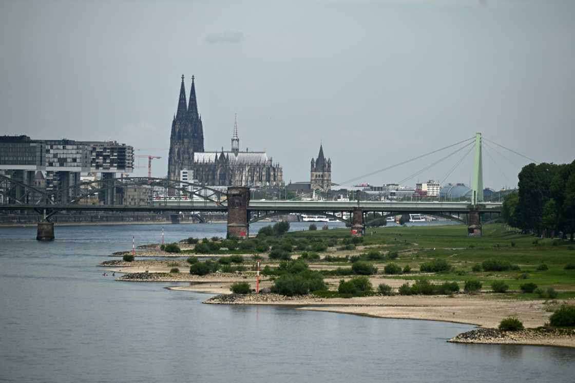 Water levels have fallen in the Rhine near Cologne, Germany -- the country recorded its lowest rainful in the first months of the year since 1931 Water levels have fallen in the Rhine near Cologne, Germany -- the country recorded its lowest rainful in the first months of the year since 1931