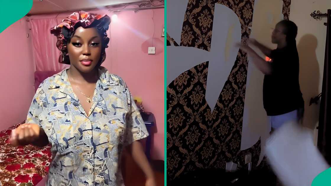 A lady who rented an apartment uses her money to paint and renovate it to her taste A lady who rented an apartment uses her money to paint and renovate it to her taste