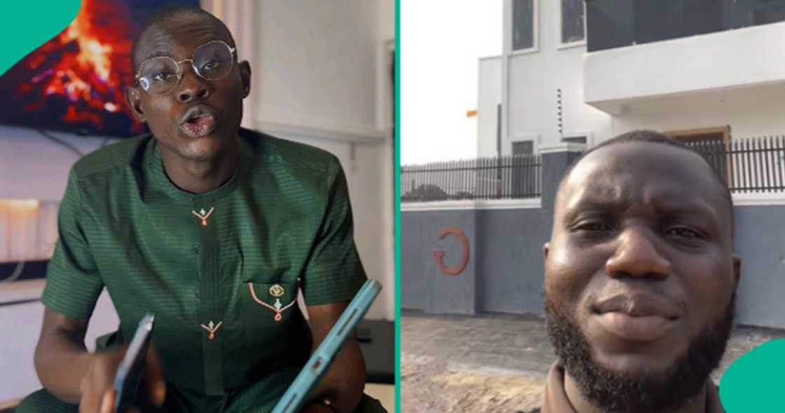 Man posts video showing GehGeh's house still intact after burn claim. Man posts video showing GehGeh's house still intact after burn claim.