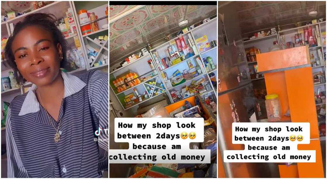 Photos of a lady in her shop.