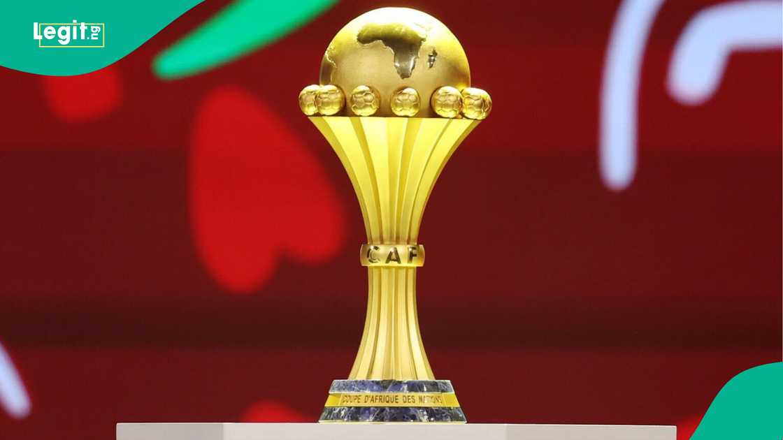 The AFCON trophy pictured in Morocco The AFCON trophy pictured in Morocco