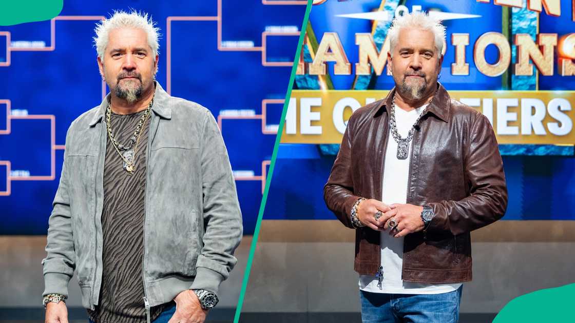 Guy Fieri taking pictures in a TV studio Guy Fieri taking pictures in a TV studio