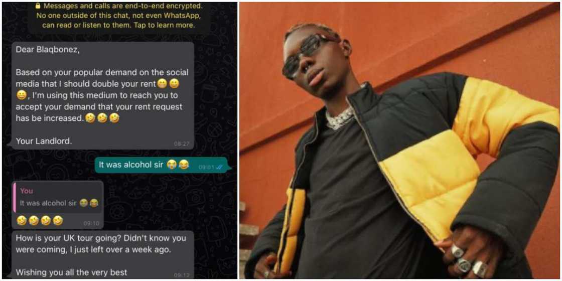 Rapper Blaqbonez and landlord Rapper Blaqbonez and landlord