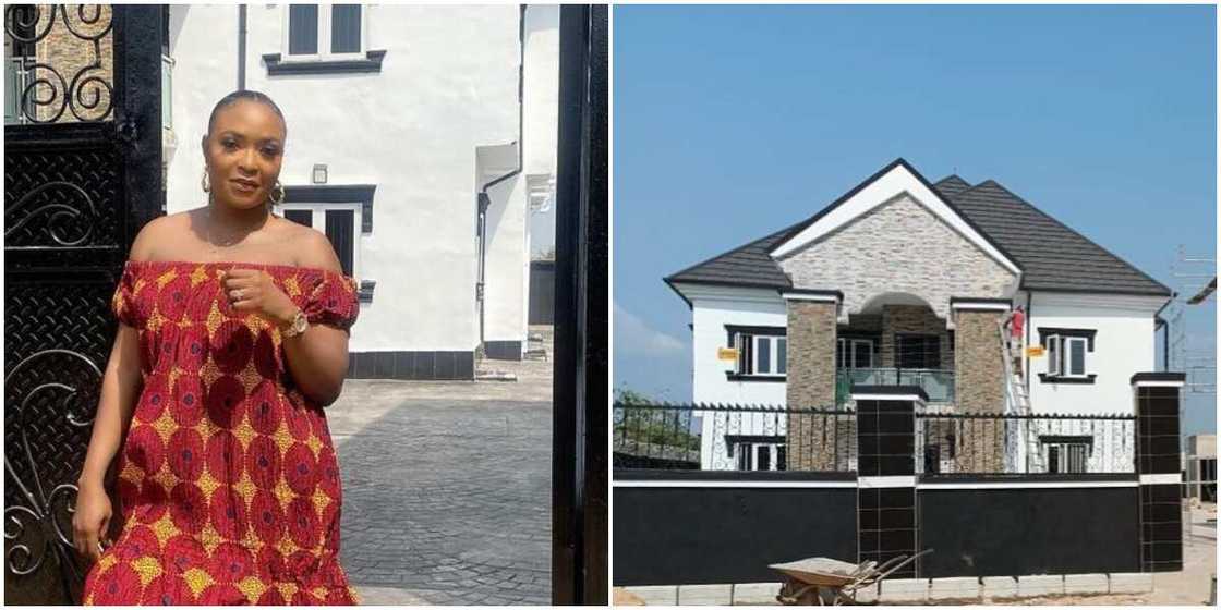 Blessing Okoro posts video of mansion years after doing 'borrow pose' with man's house Blessing Okoro posts video of mansion years after doing 'borrow pose' with man's house