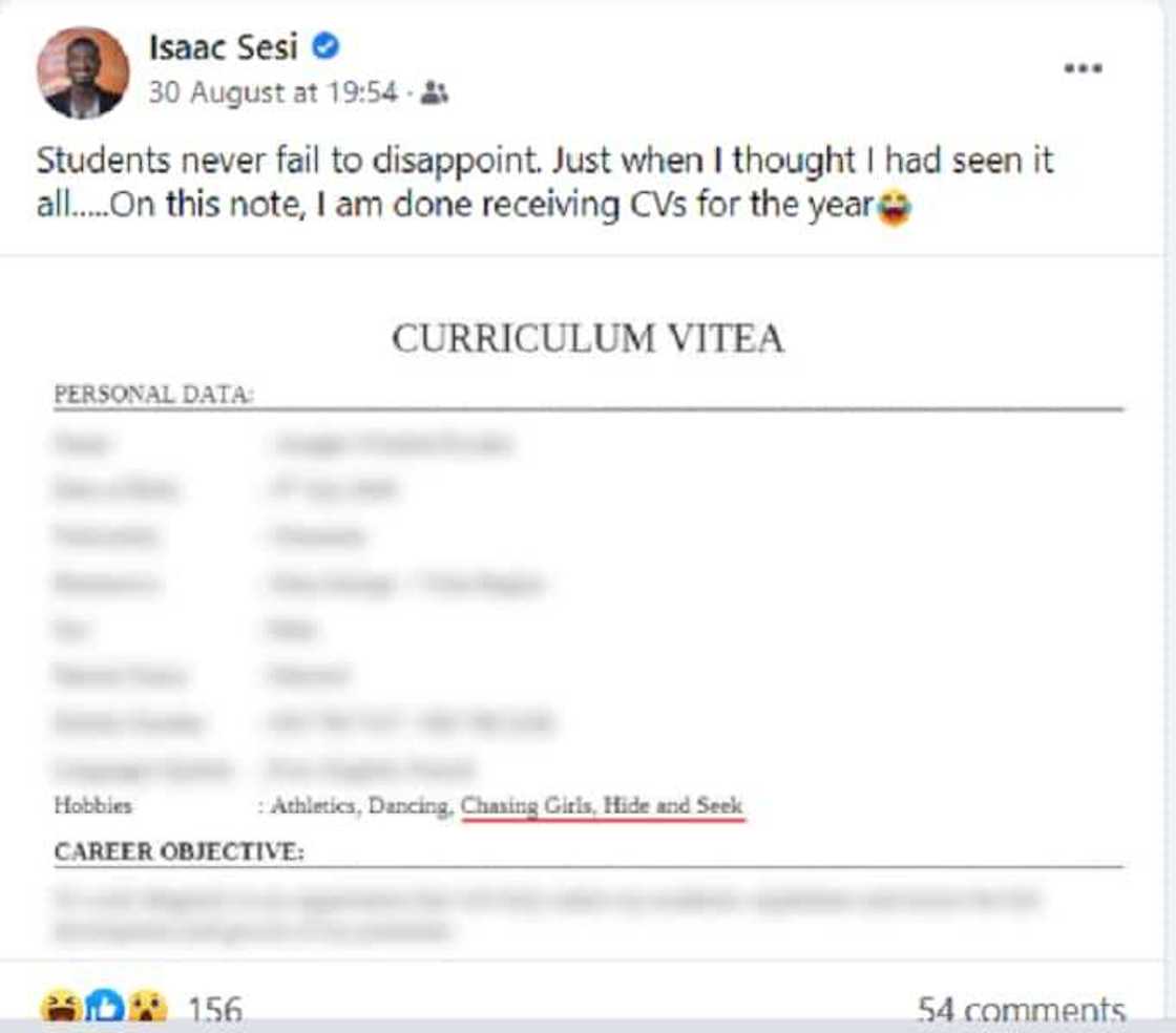 Job applicant says chasing girl is his hobby Job applicant says chasing girl is his hobby
