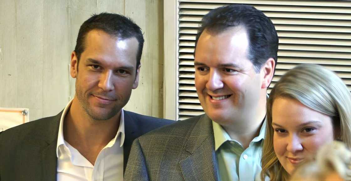 Dane Cook and Darryl McCauley at Boston City Hall. Dane Cook and Darryl McCauley at Boston City Hall.