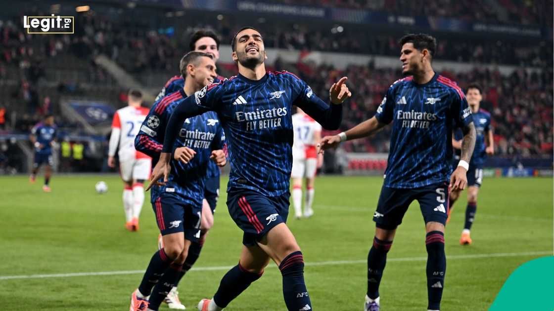 Mikel Merino, UEFA, Champions League, Slavia Praha, Arsenal, Prague, Czech Republic. Mikel Merino, UEFA, Champions League, Slavia Praha, Arsenal, Prague, Czech Republic.