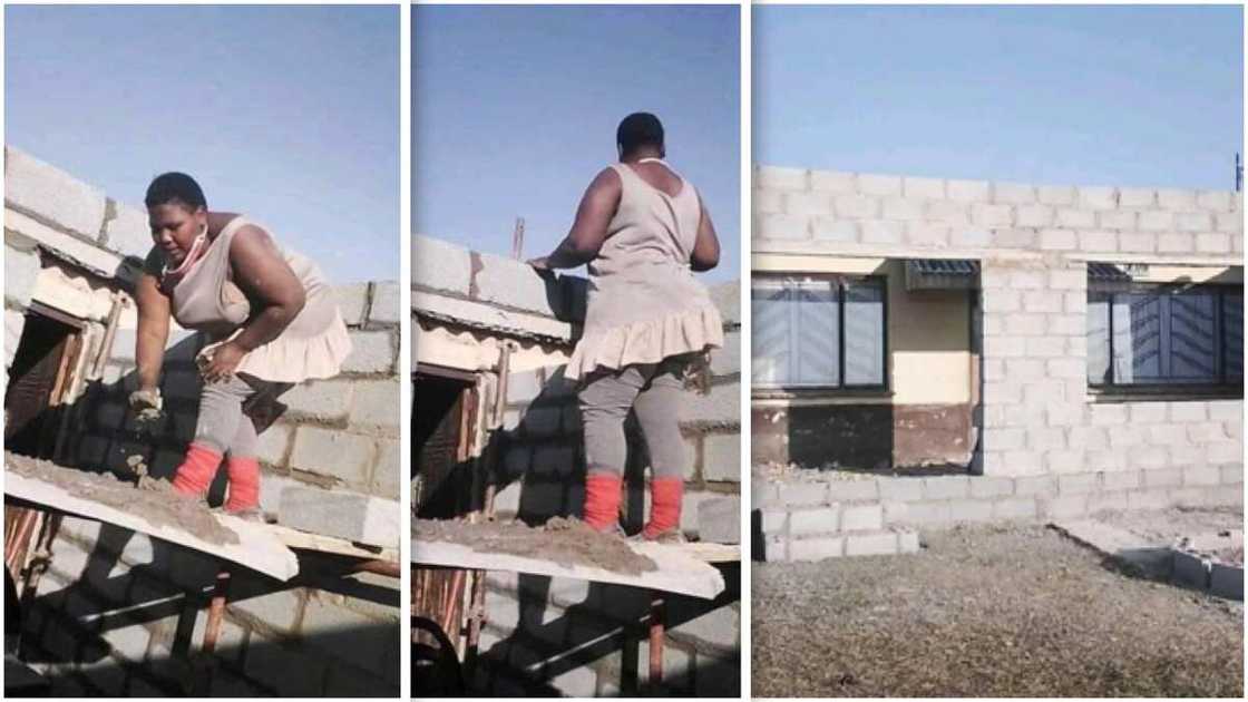 Mace mai kamar maza: Ta yi watsi da daukar 'yan aiki ta zage dantse tana gina gidanta da kanta Mace mai kamar maza: Ta yi watsi da daukar 'yan aiki ta zage dantse tana gina gidanta da kanta