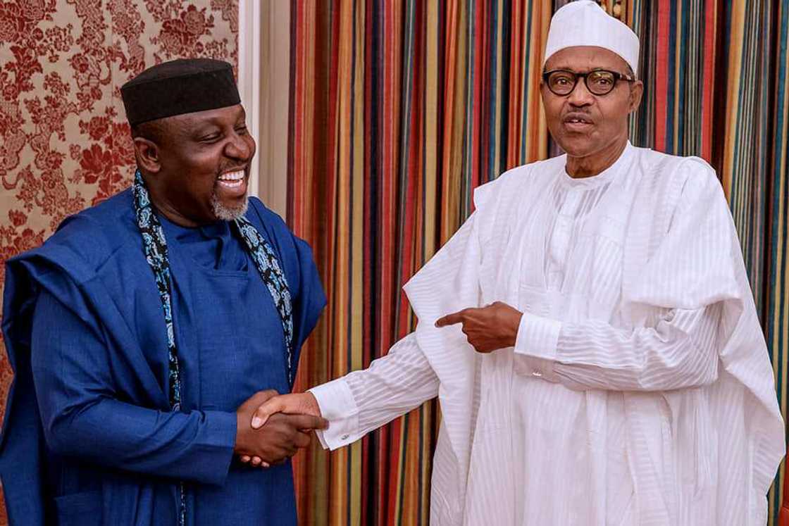 Shugaban kasa a 2023: Okorocha ya gana da Buhari kan kudirinsa na son zama magajinsa