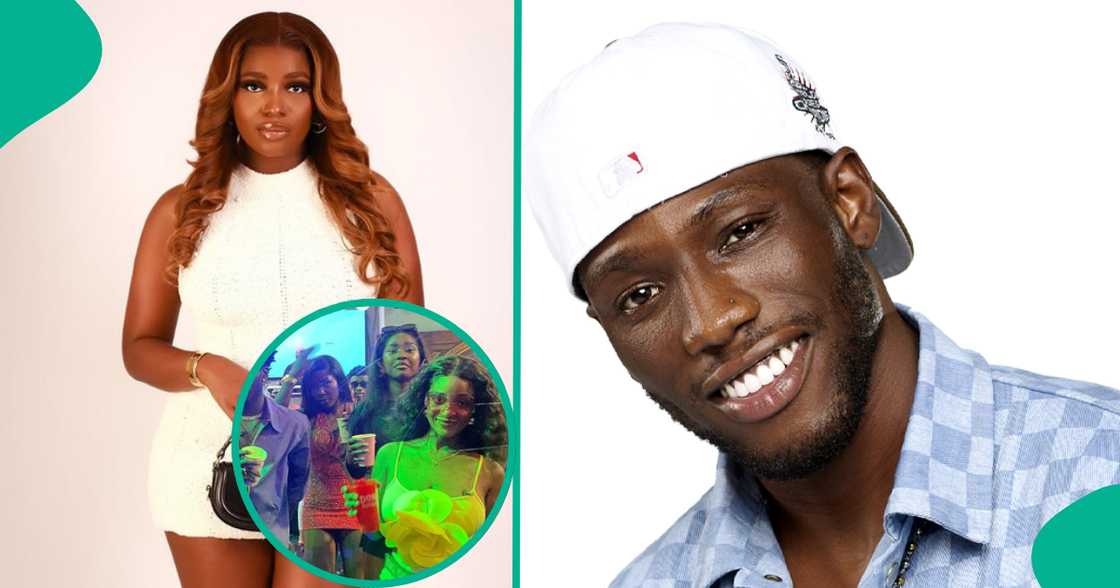 Romance brews between Kayikunmi and Isabella during first BBNaija house party. Romance brews between Kayikunmi and Isabella during first BBNaija house party.