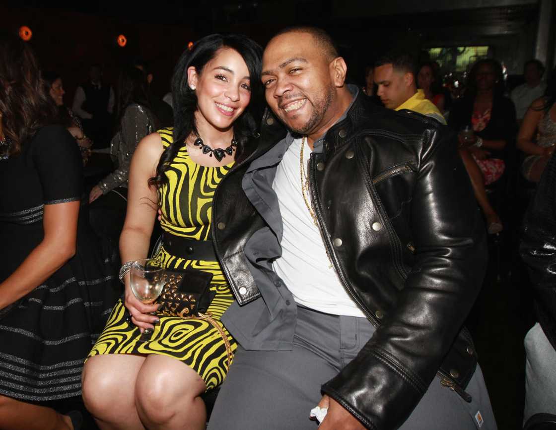 Rapper Timbaland and his wife, Monique Idlett