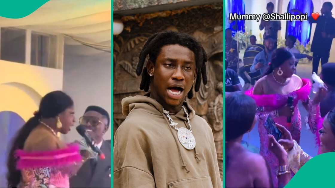 Shallipopi's mother performs his song at party. Shallipopi's mother performs his song at party.