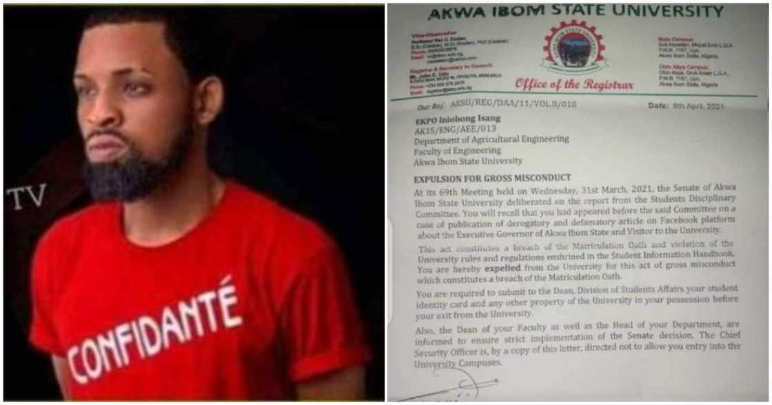 Iniobong Ekpo Isang, Akwa Ibom University, court, expelled, social media post Iniobong Ekpo Isang, Akwa Ibom University, court, expelled, social media post