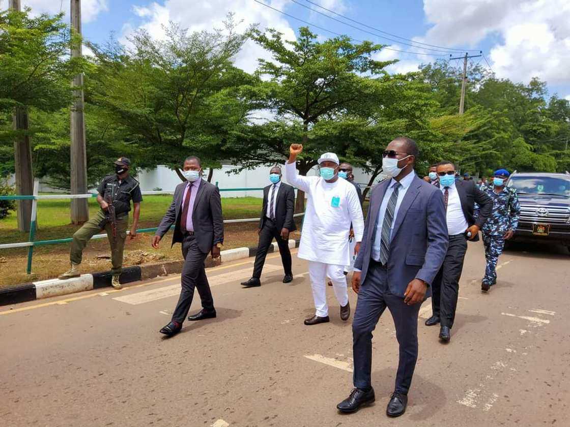 Governor Ugwuanyi addresses #EnuguEndSarsProtest protesters